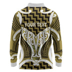 Aotearoa Atua Tangaroa Personalised Long Sleeve Polo Shirt God Of The Sea Maori Whale Tail Yellow