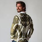 Aotearoa Atua Tangaroa Personalised Long Sleeve Polo Shirt God Of The Sea Maori Whale Tail Yellow