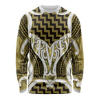 Aotearoa Atua Tangaroa Personalised Long Sleeve Shirt God Of The Sea Maori Whale Tail Yellow