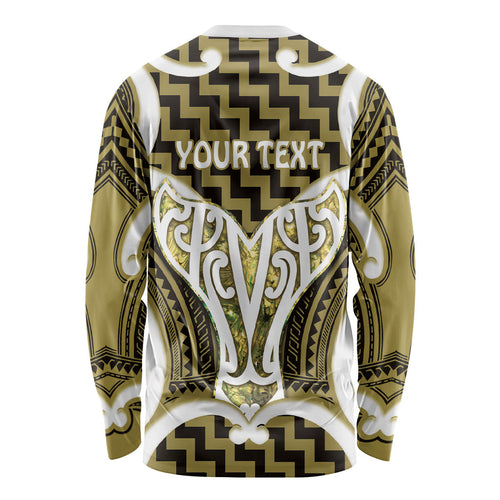 Aotearoa Atua Tangaroa Personalised Long Sleeve Shirt God Of The Sea Maori Whale Tail Yellow