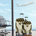 Aotearoa Atua Tangaroa Personalised Luggage Cover God Of The Sea Maori Whale Tail Yellow