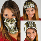 Aotearoa Atua Tangaroa Personalised Neck Gaiter God Of The Sea Maori Whale Tail Yellow