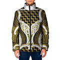 Aotearoa Atua Tangaroa Personalised Padded Jacket God Of The Sea Maori Whale Tail Yellow
