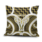 Aotearoa Atua Tangaroa Personalised Pillow Cover God Of The Sea Maori Whale Tail Yellow