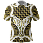 Aotearoa Atua Tangaroa Personalised Polo Shirt God Of The Sea Maori Whale Tail Yellow