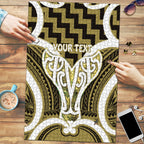 Aotearoa Atua Tangaroa Personalised Puzzle God Of The Sea Maori Whale Tail Yellow