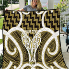 Aotearoa Atua Tangaroa Personalised Quilt God Of The Sea Maori Whale Tail Yellow