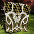 Aotearoa Atua Tangaroa Personalised Quilt God Of The Sea Maori Whale Tail Yellow