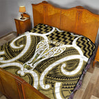 Aotearoa Atua Tangaroa Personalised Quilt God Of The Sea Maori Whale Tail Yellow
