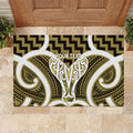 Aotearoa Atua Tangaroa Personalised Rubber Doormat God Of The Sea Maori Whale Tail Yellow