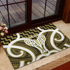 Aotearoa Atua Tangaroa Personalised Rubber Doormat God Of The Sea Maori Whale Tail Yellow