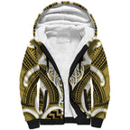 Aotearoa Atua Tangaroa Personalised Sherpa Hoodie God Of The Sea Maori Whale Tail Yellow