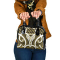 Aotearoa Atua Tangaroa Personalised Shoulder Handbag God Of The Sea Maori Whale Tail Yellow