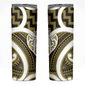 Aotearoa Atua Tangaroa Personalised Skinny Tumbler God Of The Sea Maori Whale Tail Yellow