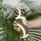 Aotearoa Atua Tangaroa Personalised Skinny Tumbler God Of The Sea Maori Whale Tail Yellow