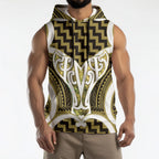 Aotearoa Atua Tangaroa Personalised Sleeveless Hoodie God Of The Sea Maori Whale Tail Yellow