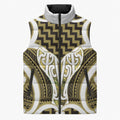 Aotearoa Atua Tangaroa Personalised Sleeveless Puffer Jacket God Of The Sea Maori Whale Tail Yellow
