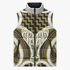 Aotearoa Atua Tangaroa Personalised Sleeveless Puffer Jacket God Of The Sea Maori Whale Tail Yellow