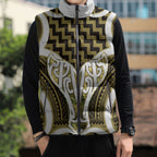 Aotearoa Atua Tangaroa Personalised Sleeveless Puffer Jacket God Of The Sea Maori Whale Tail Yellow
