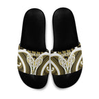 Aotearoa Atua Tangaroa Personalised Slide Sandals God Of The Sea Maori Whale Tail Yellow