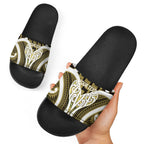 Aotearoa Atua Tangaroa Personalised Slide Sandals God Of The Sea Maori Whale Tail Yellow