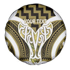 Aotearoa Atua Tangaroa Personalised Spare Tire Cover God Of The Sea Maori Whale Tail Yellow