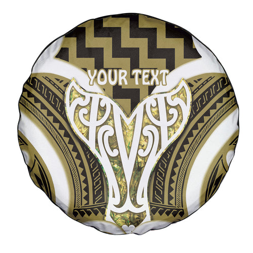 Aotearoa Atua Tangaroa Personalised Spare Tire Cover God Of The Sea Maori Whale Tail Yellow