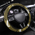 Aotearoa Atua Tangaroa Steering Wheel Cover God Of The Sea Maori Whale Tail Yellow