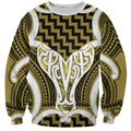 Aotearoa Atua Tangaroa Personalised Sweatshirt God Of The Sea Maori Whale Tail Yellow