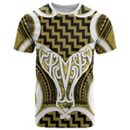 Aotearoa Atua Tangaroa Personalised T Shirt God Of The Sea Maori Whale Tail Yellow