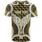 Aotearoa Atua Tangaroa Personalised T Shirt God Of The Sea Maori Whale Tail Yellow