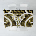 Aotearoa Atua Tangaroa Personalised Tablecloth God Of The Sea Maori Whale Tail Yellow