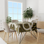 Aotearoa Atua Tangaroa Personalised Tablecloth God Of The Sea Maori Whale Tail Yellow