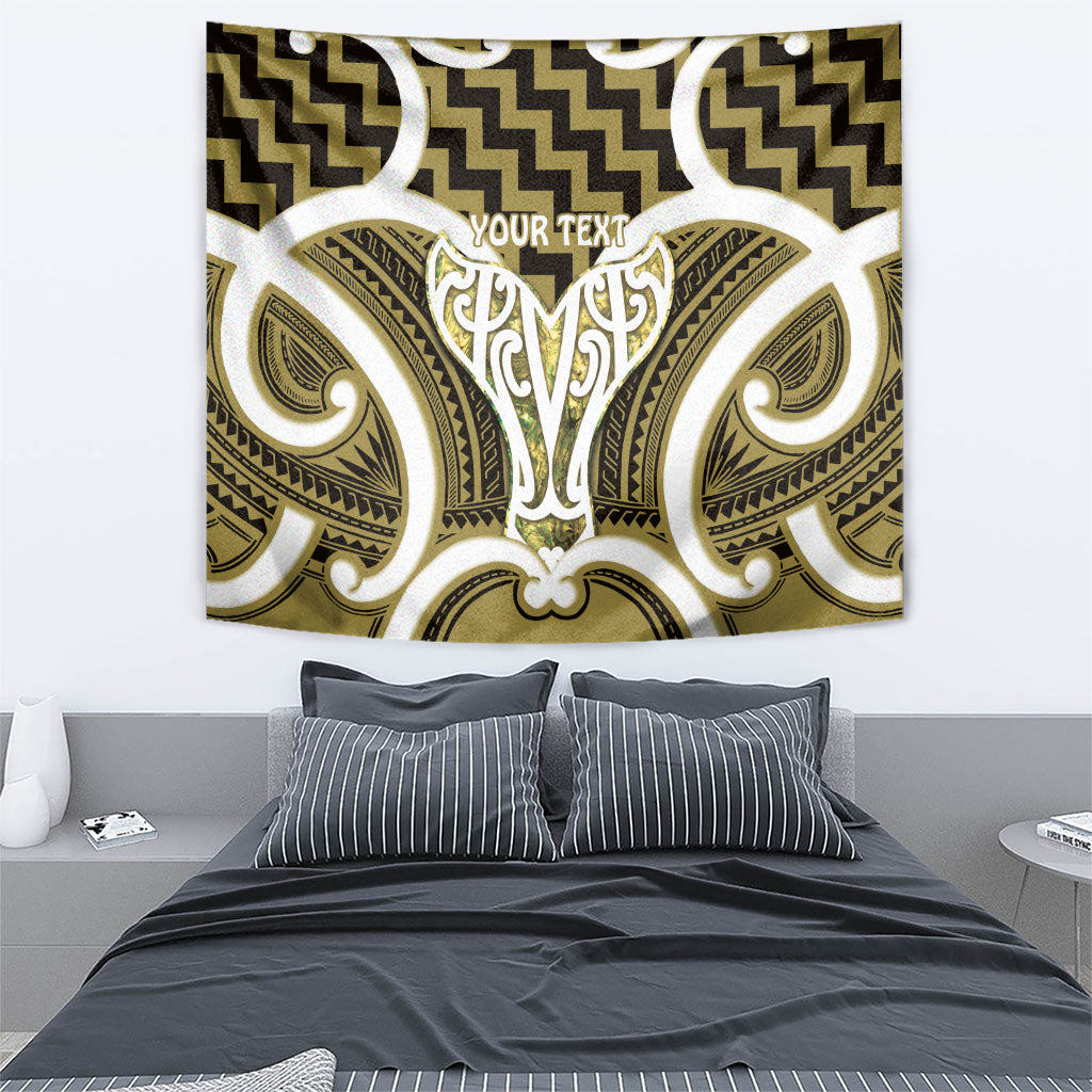 Aotearoa Atua Tangaroa Personalised Tapestry God Of The Sea Maori Whale Tail Yellow