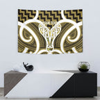 Aotearoa Atua Tangaroa Personalised Tapestry God Of The Sea Maori Whale Tail Yellow