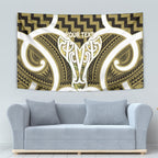 Aotearoa Atua Tangaroa Personalised Tapestry God Of The Sea Maori Whale Tail Yellow