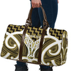 Aotearoa Atua Tangaroa Personalised Travel Bag God Of The Sea Maori Whale Tail Yellow