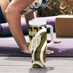 Aotearoa Atua Tangaroa Personalised Tumbler With Handle God Of The Sea Maori Whale Tail Yellow