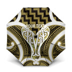 Aotearoa Atua Tangaroa Personalised Umbrella God Of The Sea Maori Whale Tail Yellow