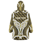Aotearoa Atua Tangaroa Personalised Wearable Blanket Hoodie God Of The Sea Maori Whale Tail Yellow