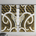 Aotearoa Atua Tangaroa Personalised Window Curtain God Of The Sea Maori Whale Tail Yellow