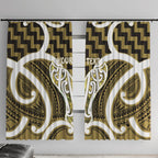 Aotearoa Atua Tangaroa Personalised Window Curtain God Of The Sea Maori Whale Tail Yellow