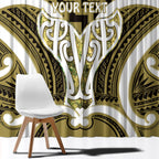 Aotearoa Atua Tangaroa Personalised Window Curtain God Of The Sea Maori Whale Tail Yellow