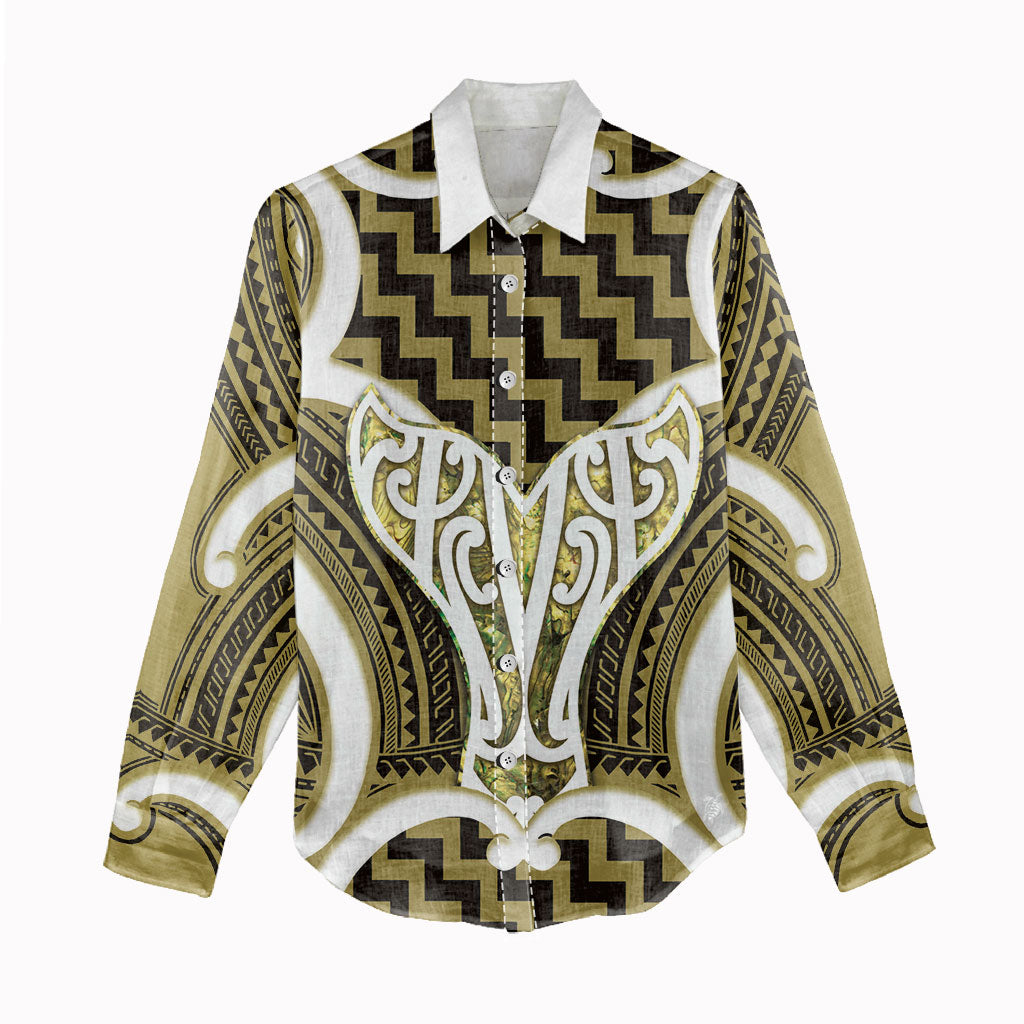 Aotearoa Atua Tangaroa Personalised Women Casual Shirt God Of The Sea Maori Whale Tail Yellow