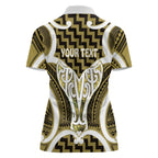 Aotearoa Atua Tangaroa Personalised Women Polo Shirt God Of The Sea Maori Whale Tail Yellow