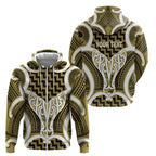 Aotearoa Atua Tangaroa Personalised Zip Hoodie God Of The Sea Maori Whale Tail Yellow