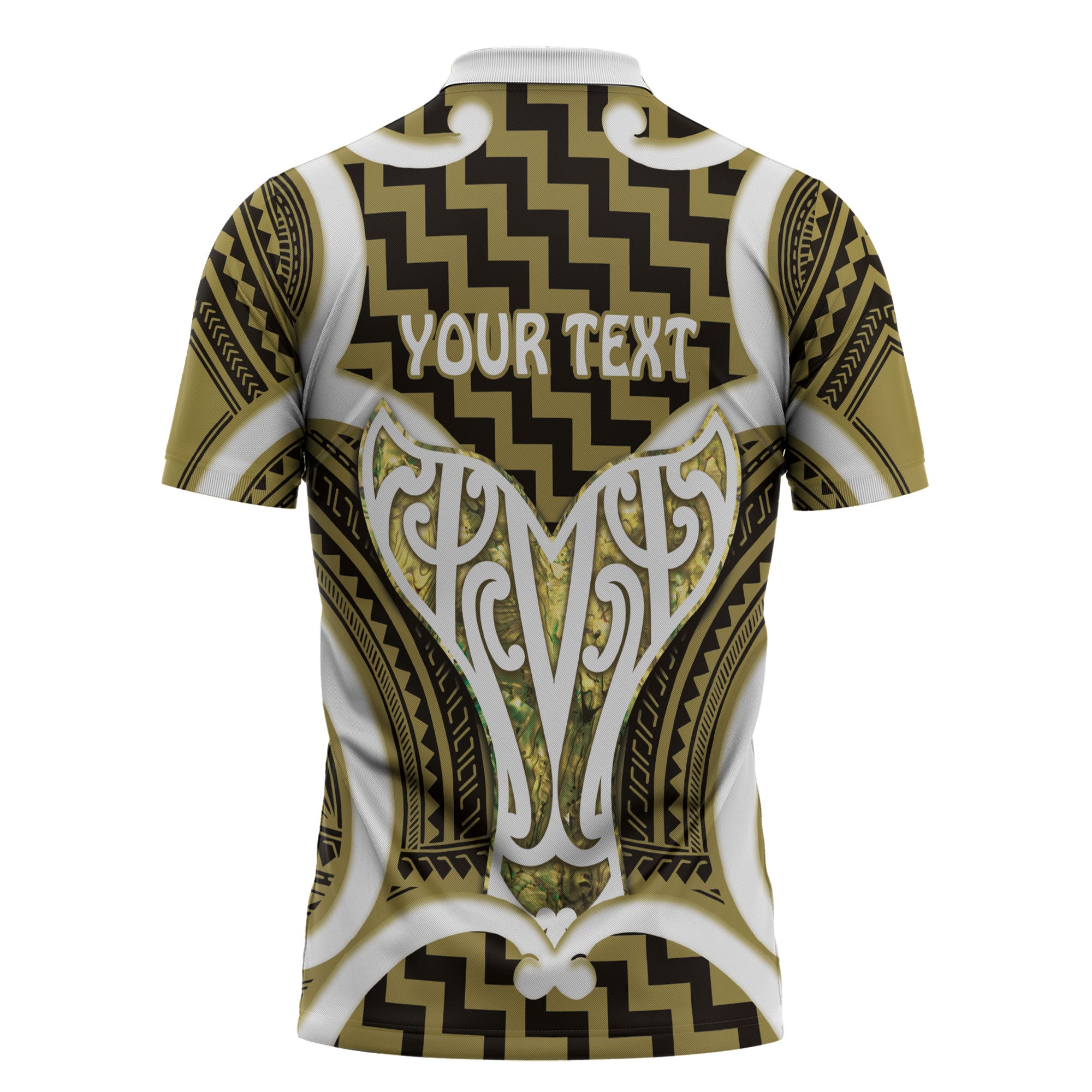 Aotearoa Atua Tangaroa Personalised Zipper Polo Shirt God Of The Sea Maori Whale Tail Yellow