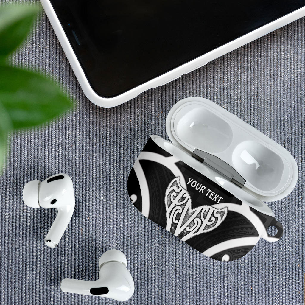 Aotearoa Atua Tangaroa Personalised AirPods Case God Of The Sea Maori Whale Tail Black