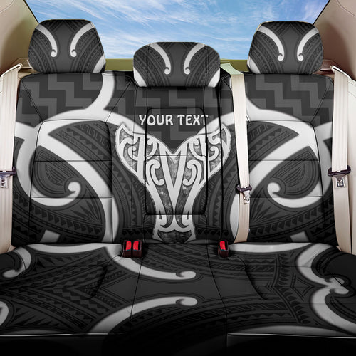 Aotearoa Atua Tangaroa Personalised Back Car Seat Cover God Of The Sea Maori Whale Tail Black