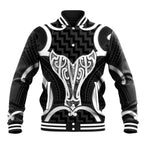 Aotearoa Atua Tangaroa Personalised Baseball Jacket God Of The Sea Maori Whale Tail Black